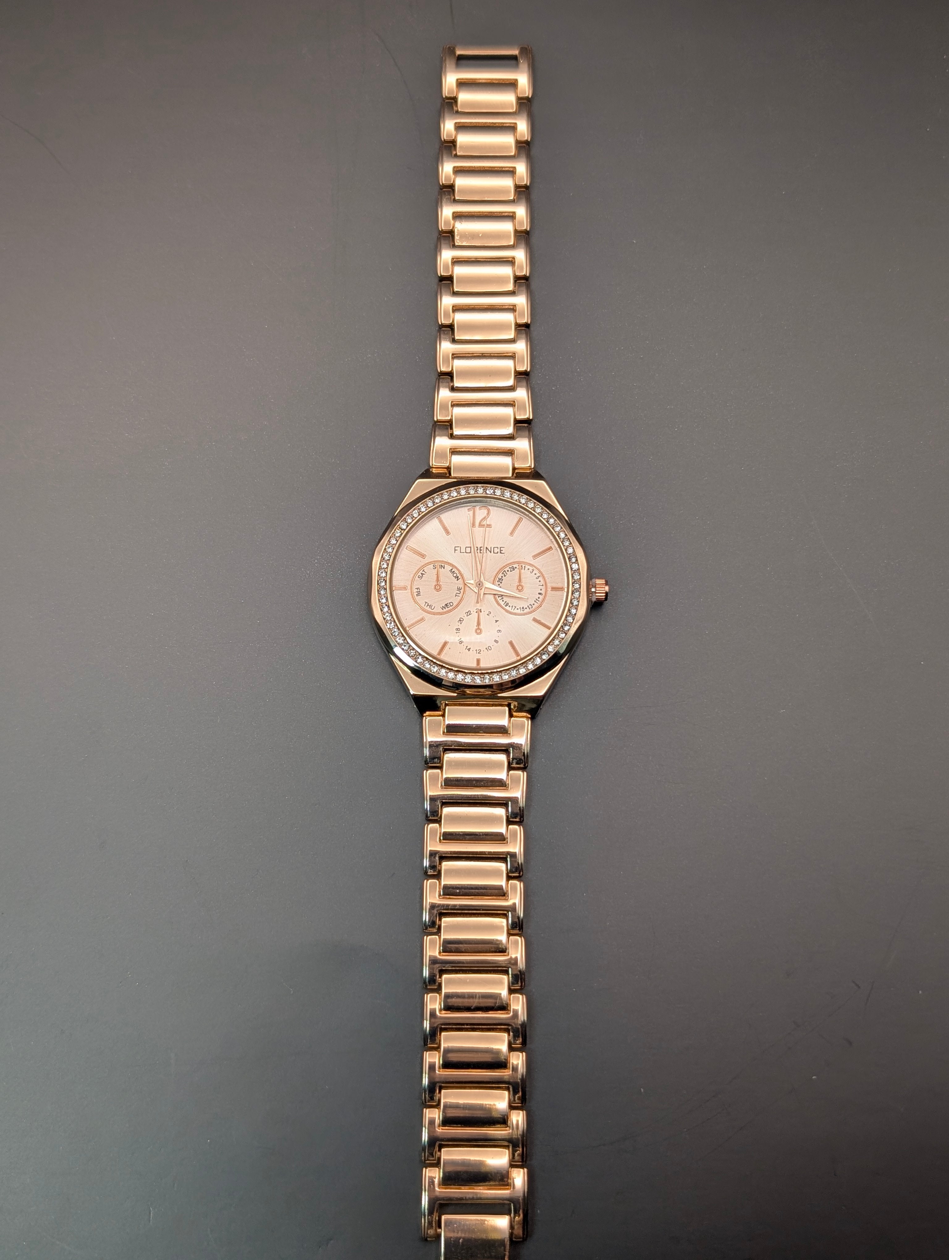 Women's Rose Gold Crystal Watch – Florence Quartz