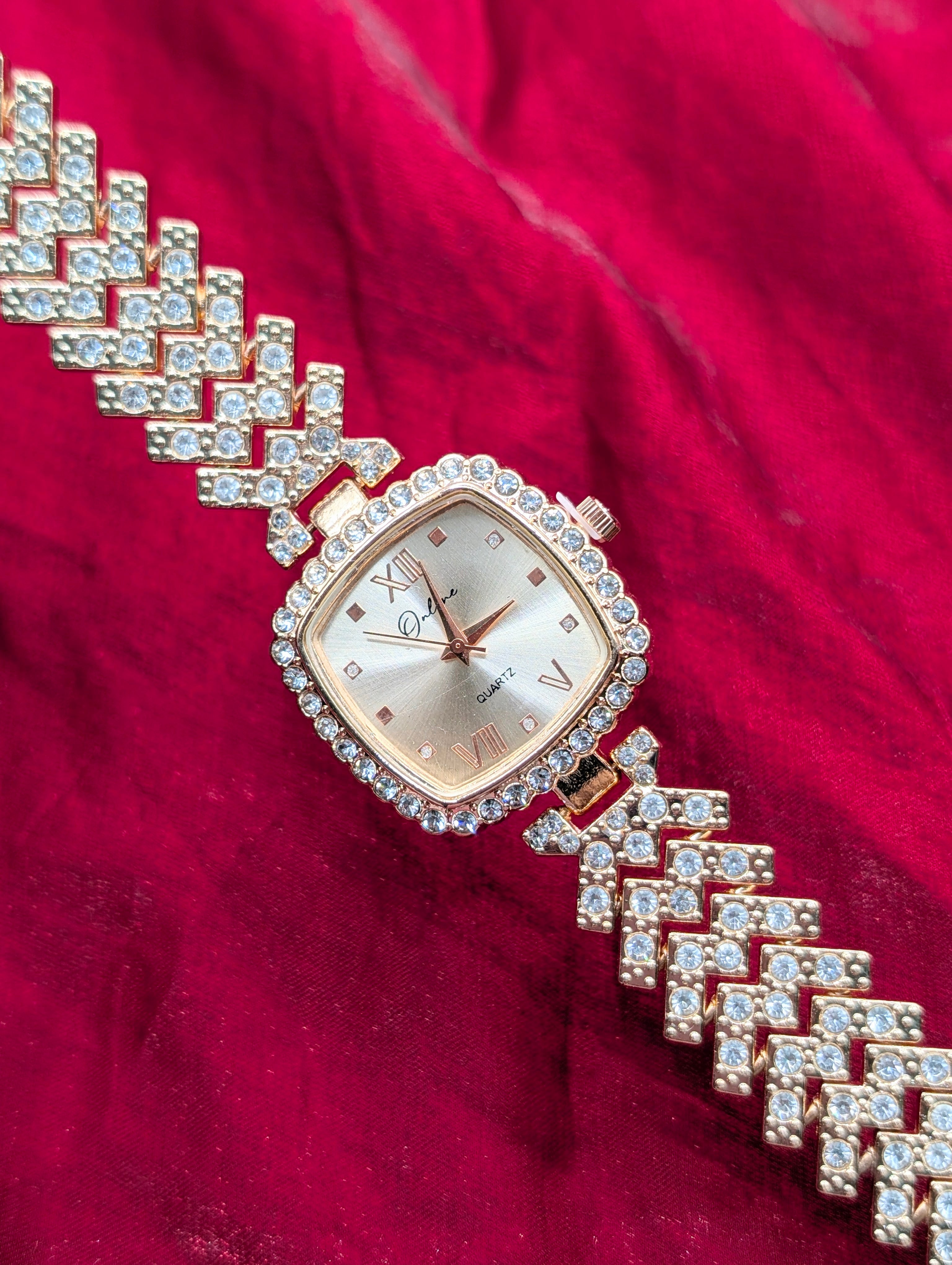 Glamorous Square Crystal Watch