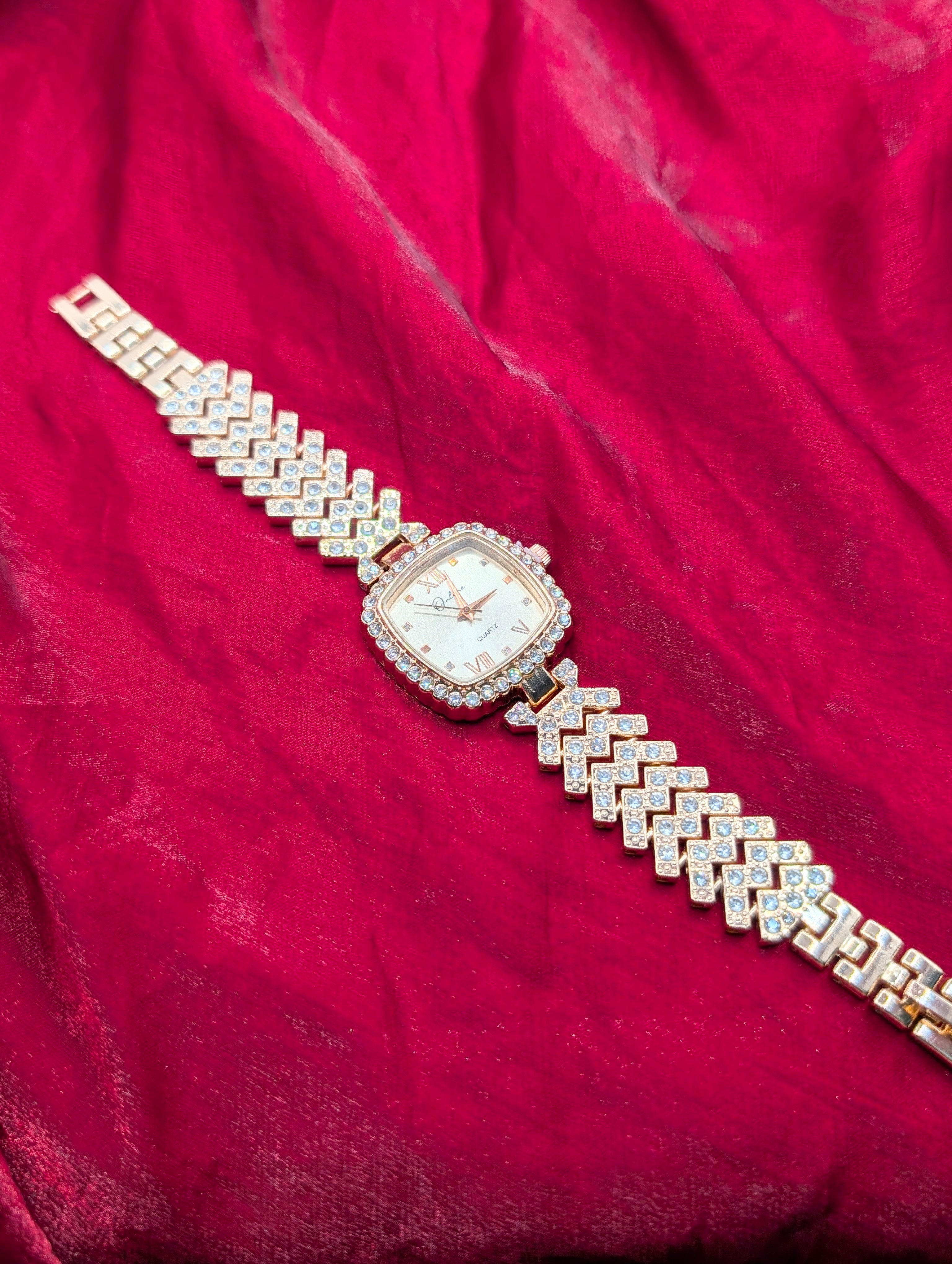 Glamorous Square Crystal Watch