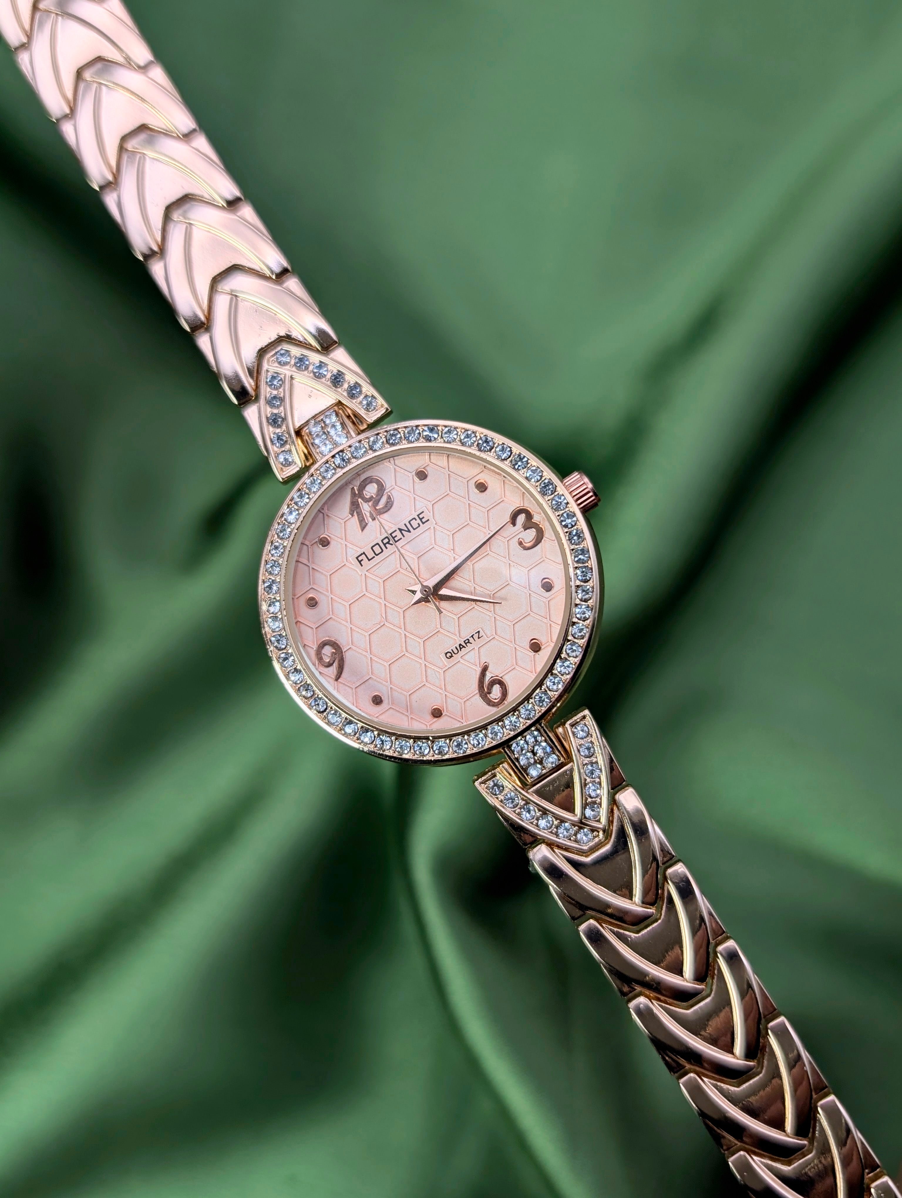 Women's Rose Gold Crystal Watch – Florence Quartz
