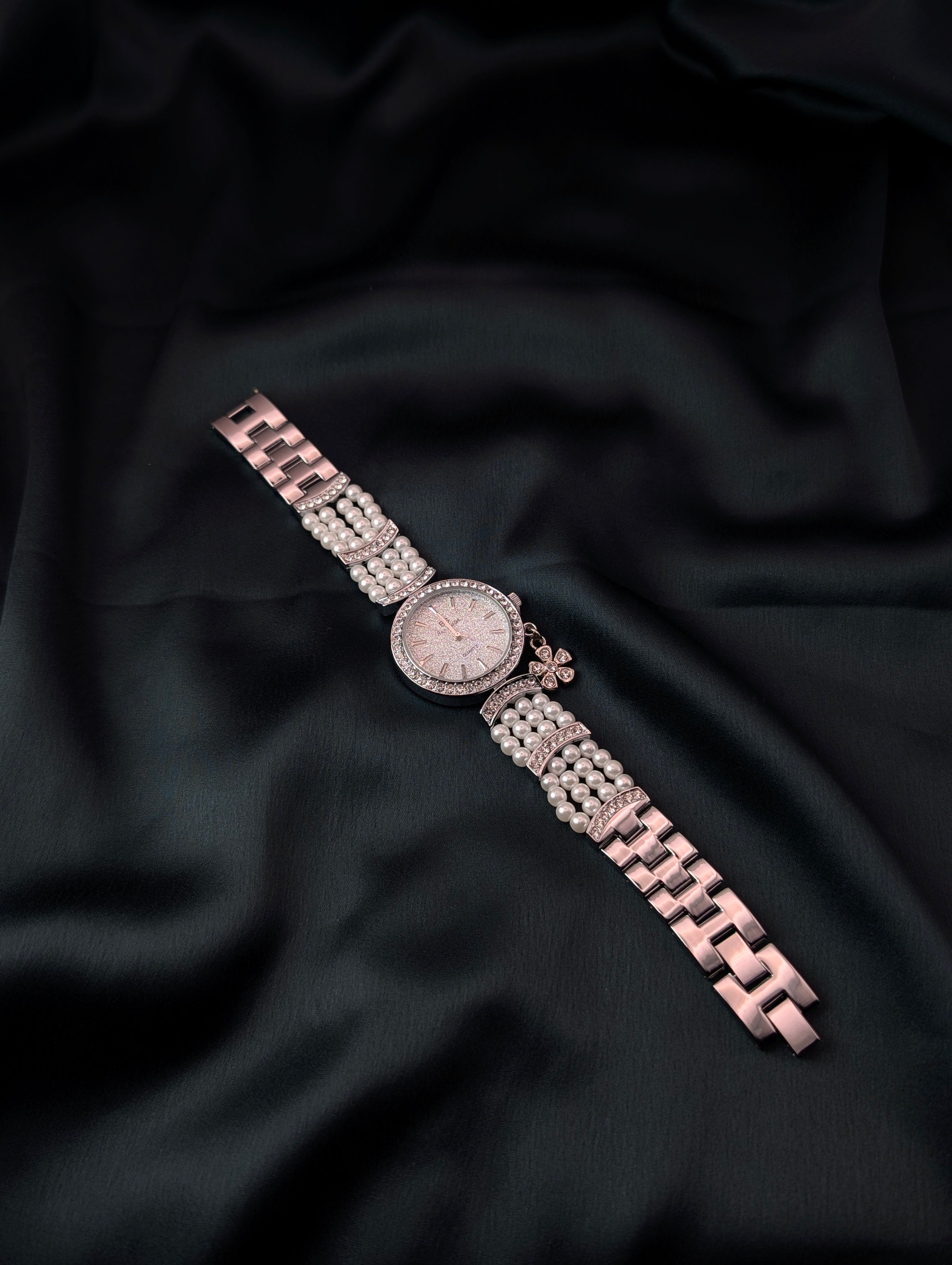 Radiant Elegance: Pearl & Diamond Women’s Watch