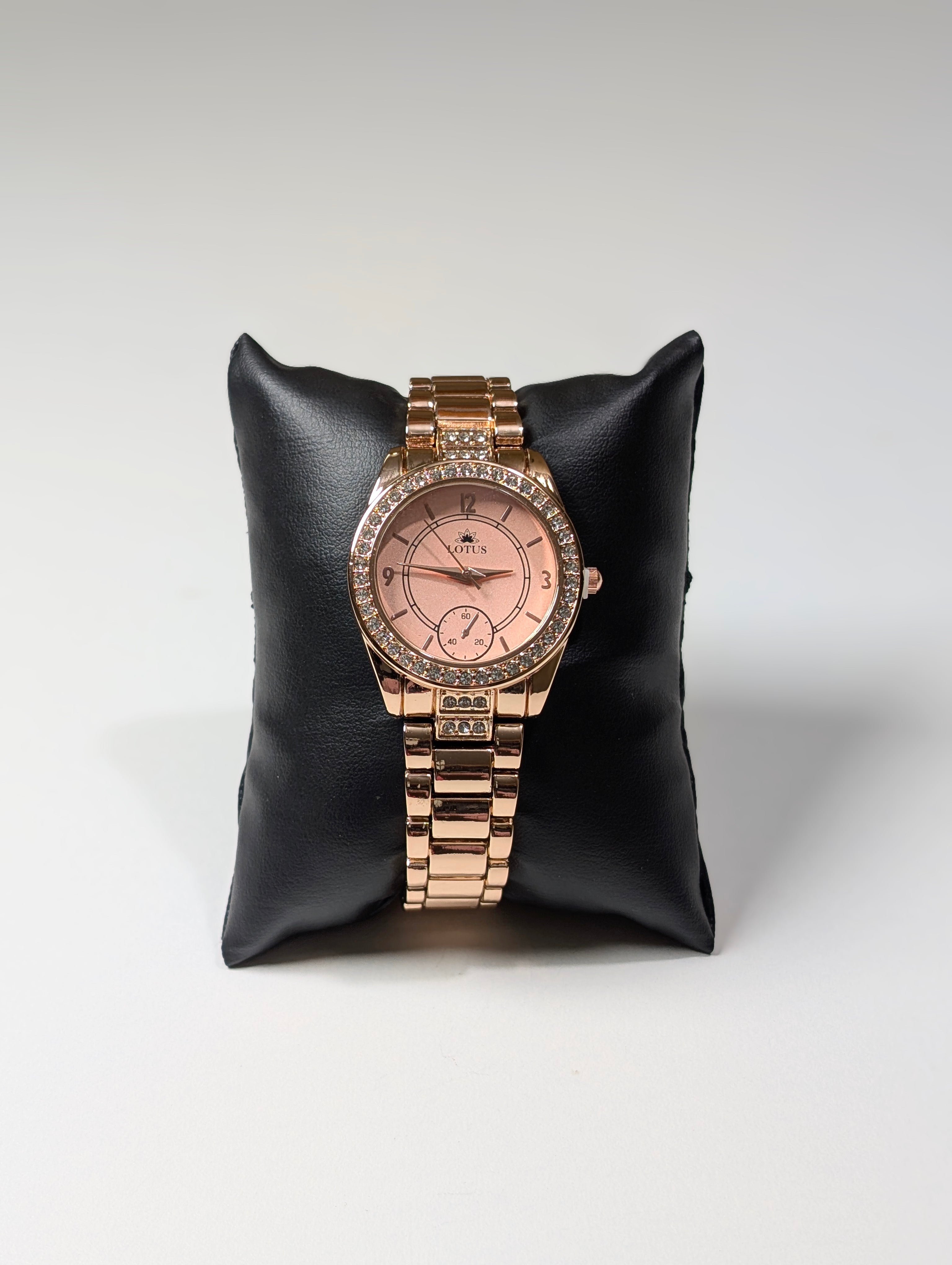 Glamorous Lotus Diamond Rose Gold Watch