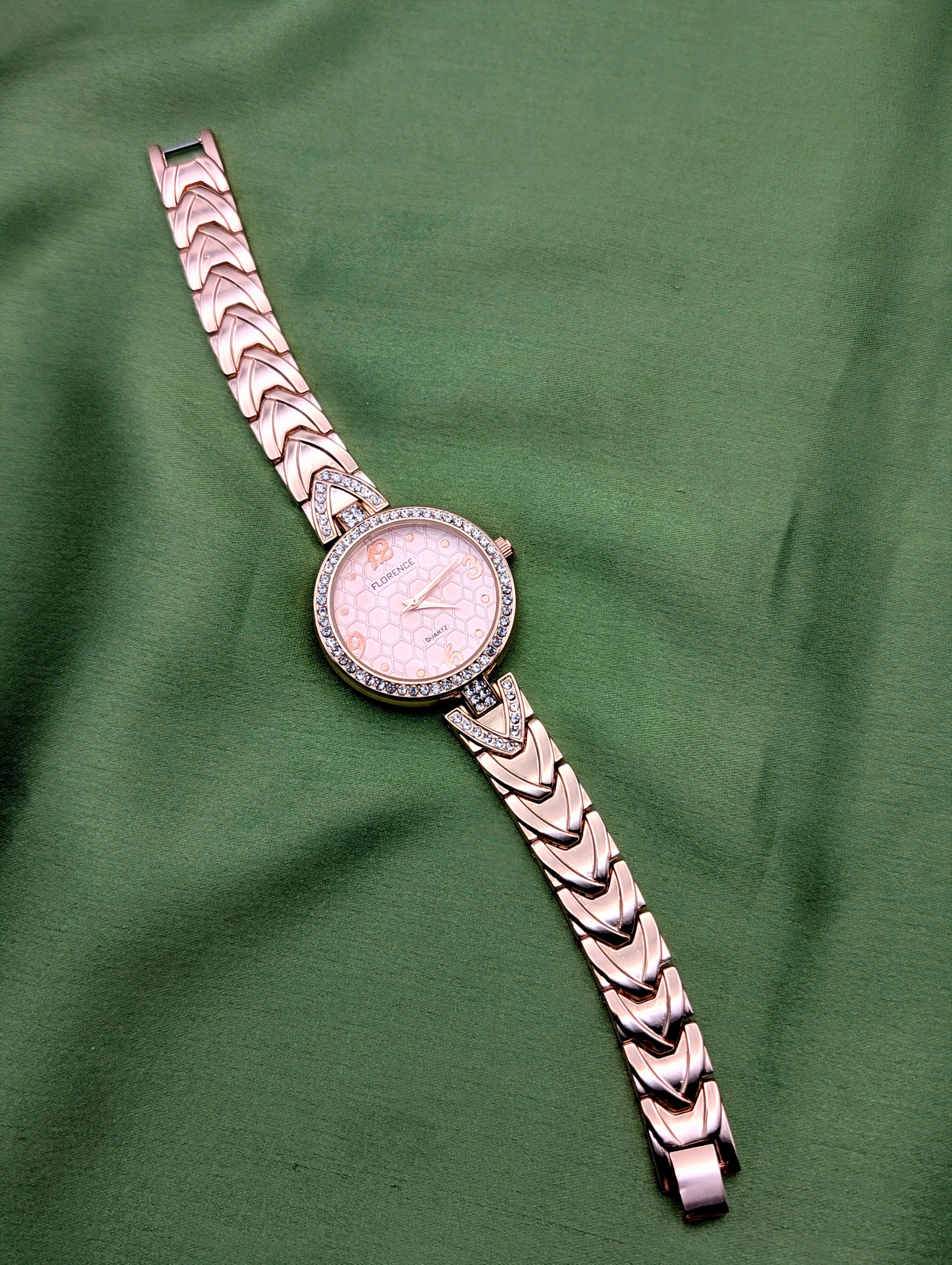Women's Rose Gold Crystal Watch – Florence Quartz