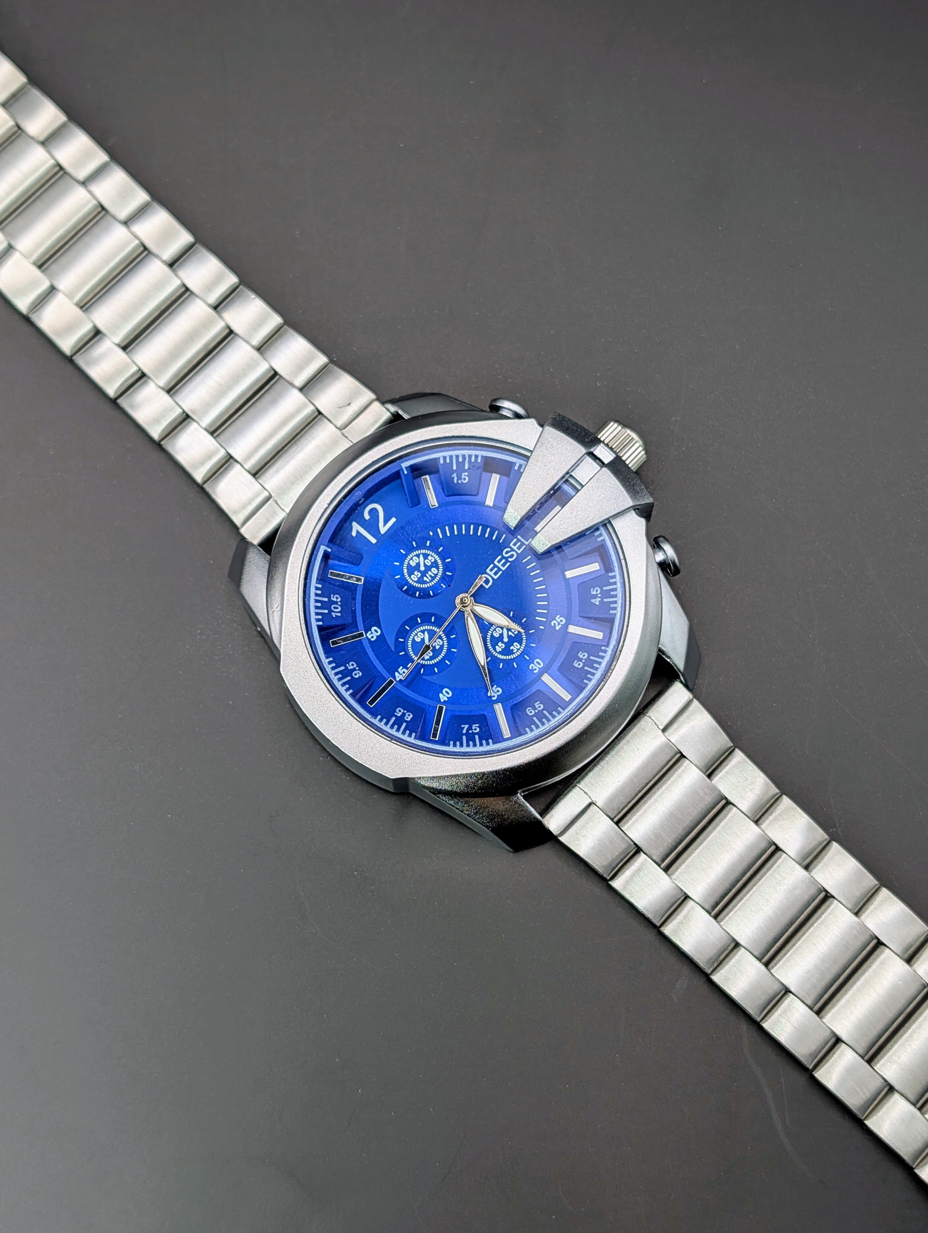 Sleek Stainless Steel Chronograph Watch