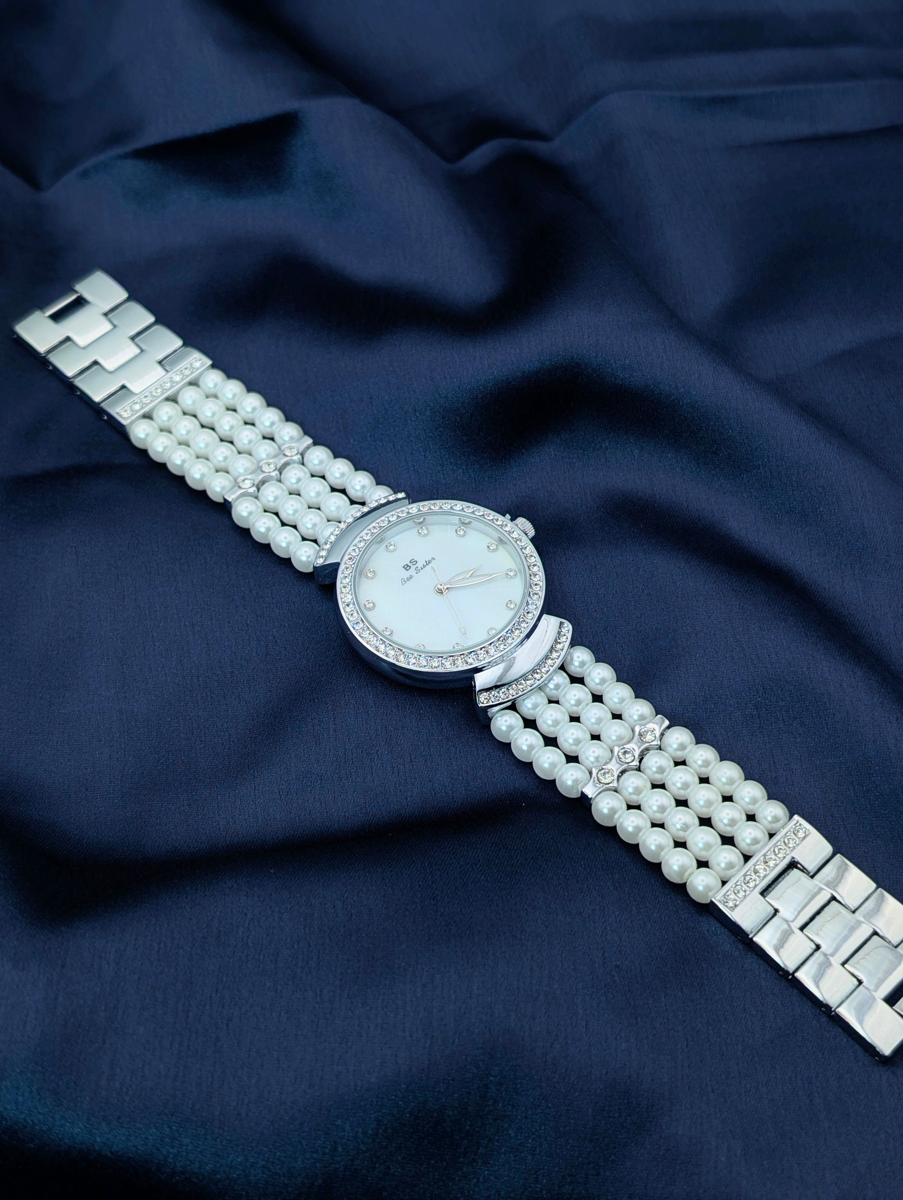 Elegant Pearl Crystal Women's Watch