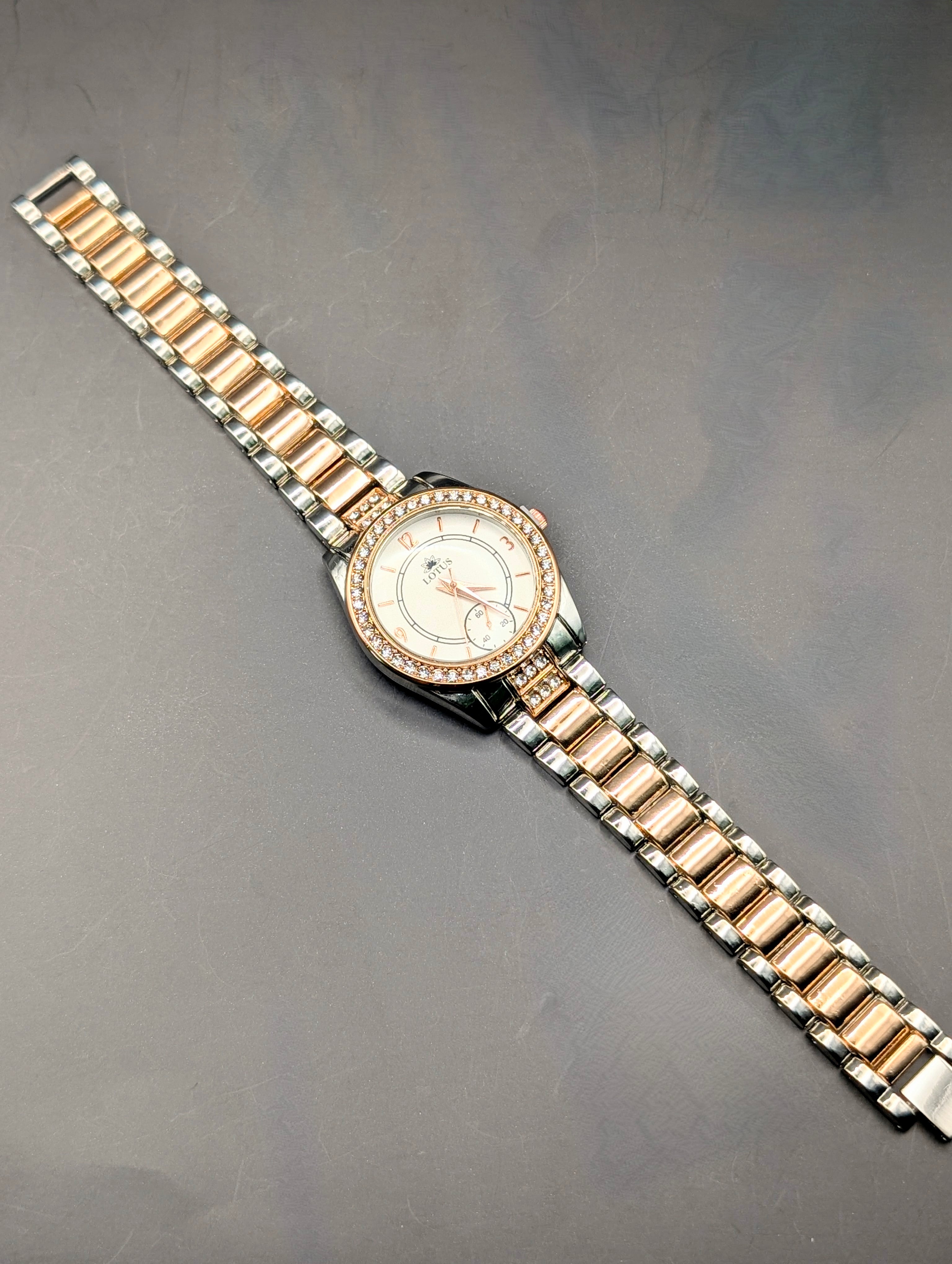 Lotus Rosegold Crystal Watch