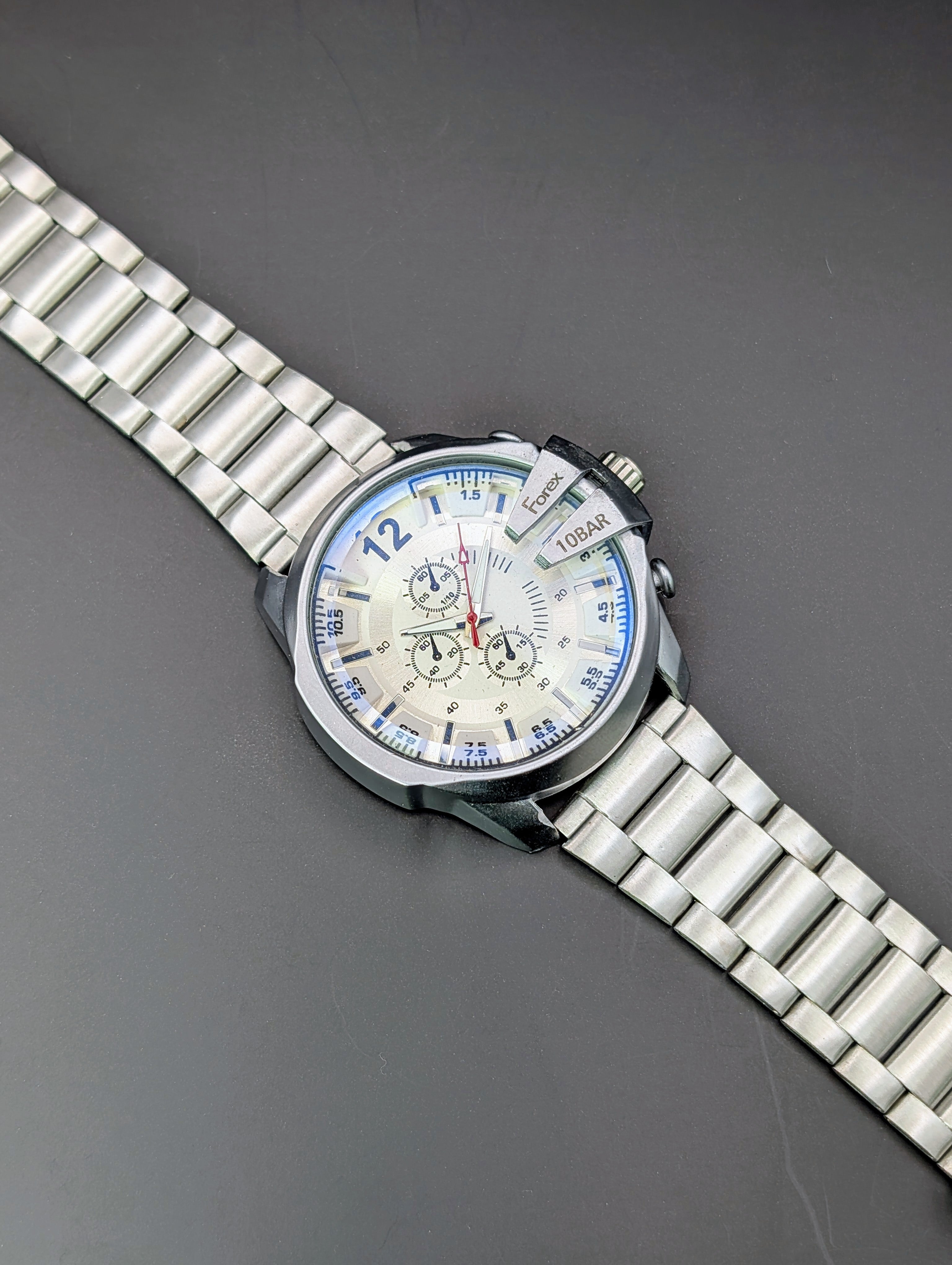 Sleek Stainless Steel Chronograph Watch