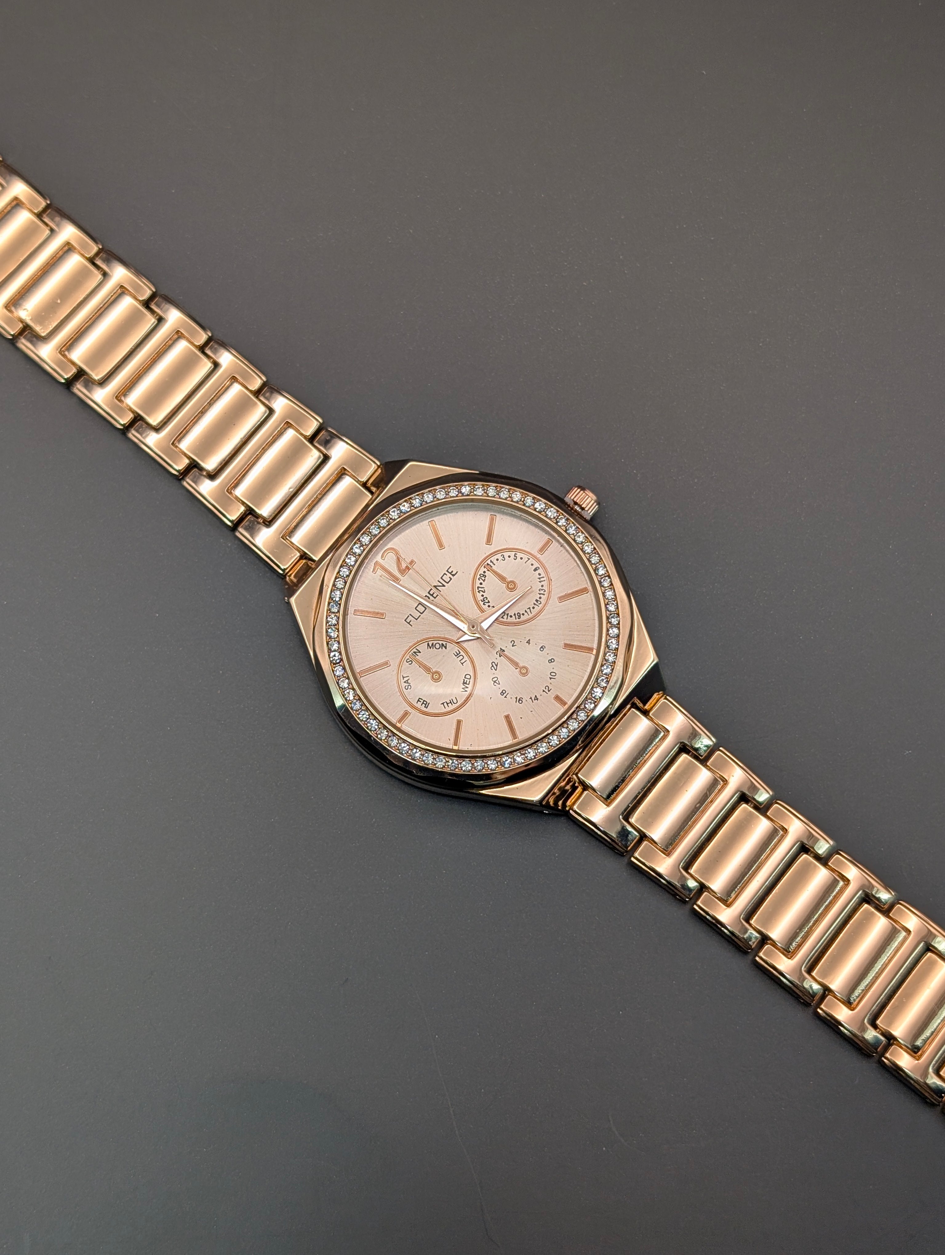 Women's Rose Gold Crystal Watch – Florence Quartz