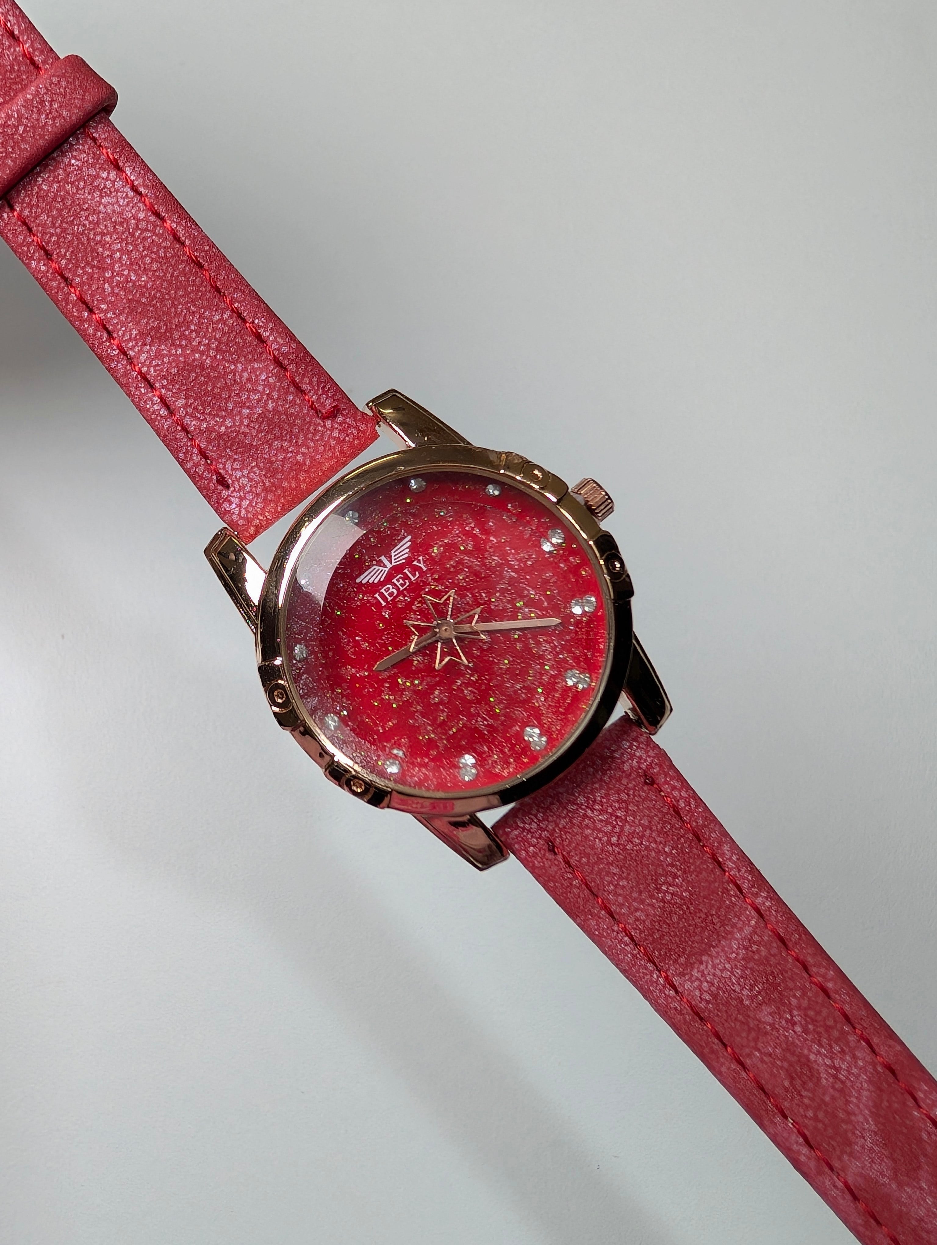 Elegant Glittery Dial Wristwatch