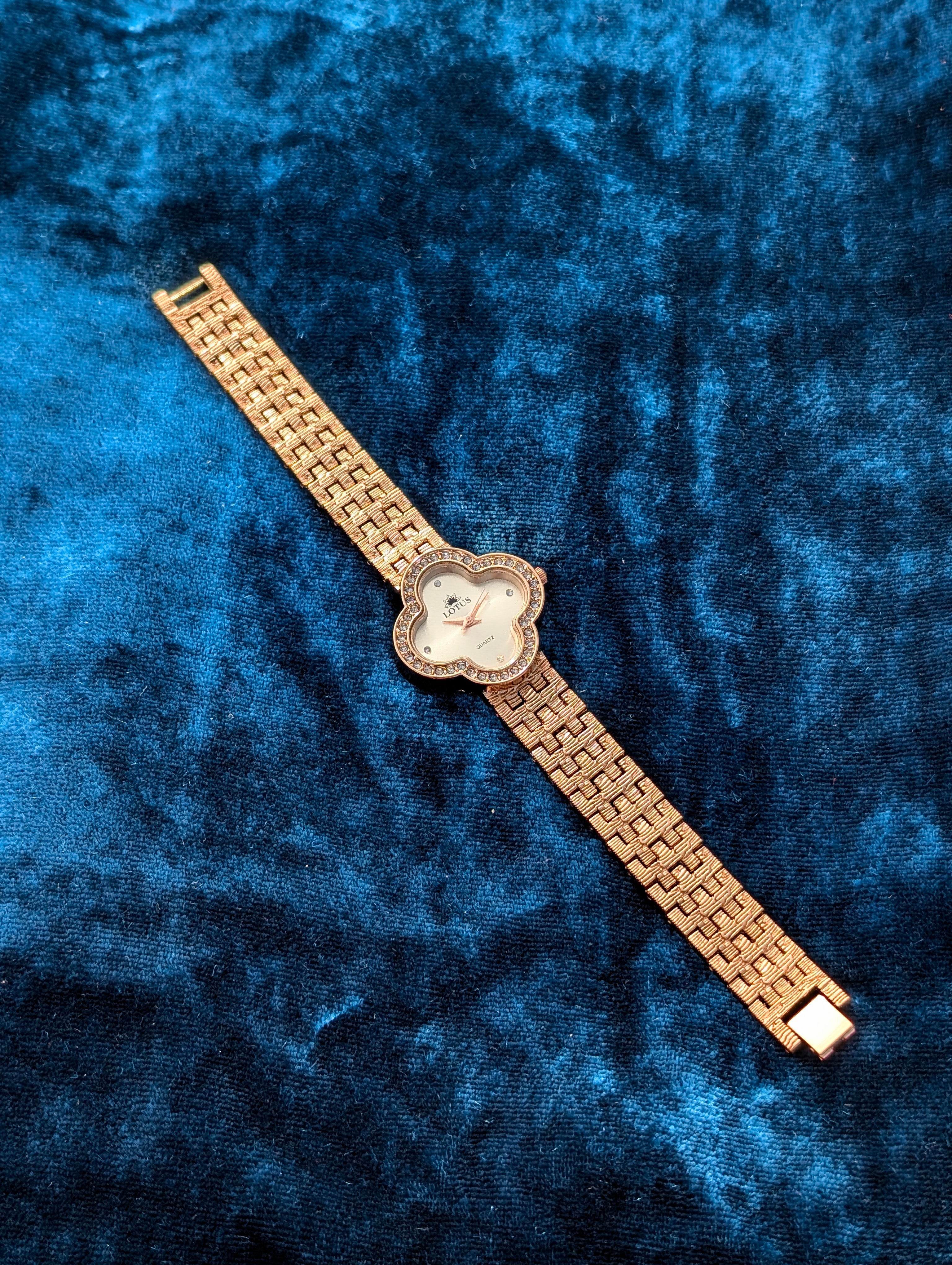 Luxury Lotus Rose Gold Women's Quartz Watch