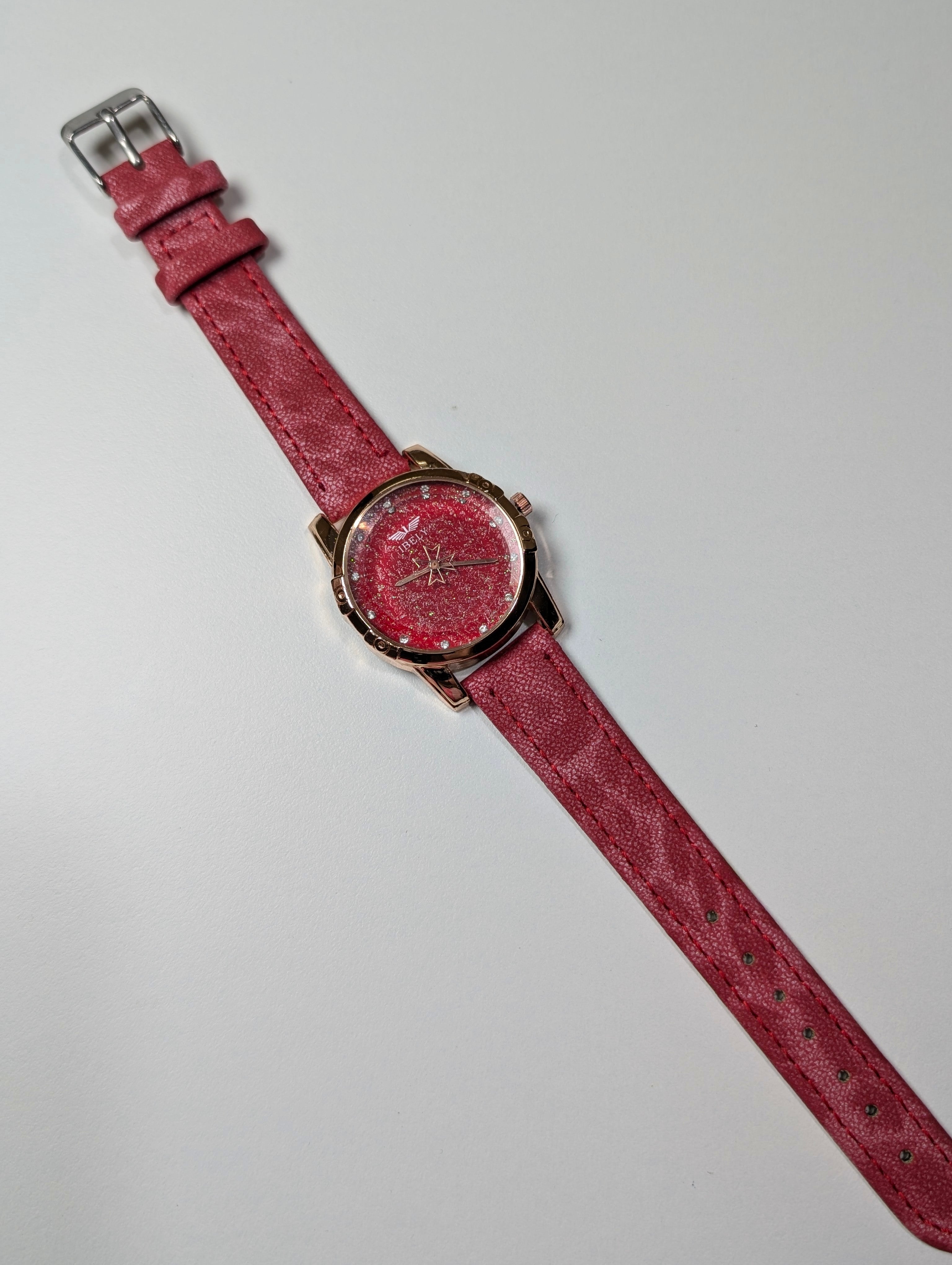 Elegant Glittery Dial Wristwatch