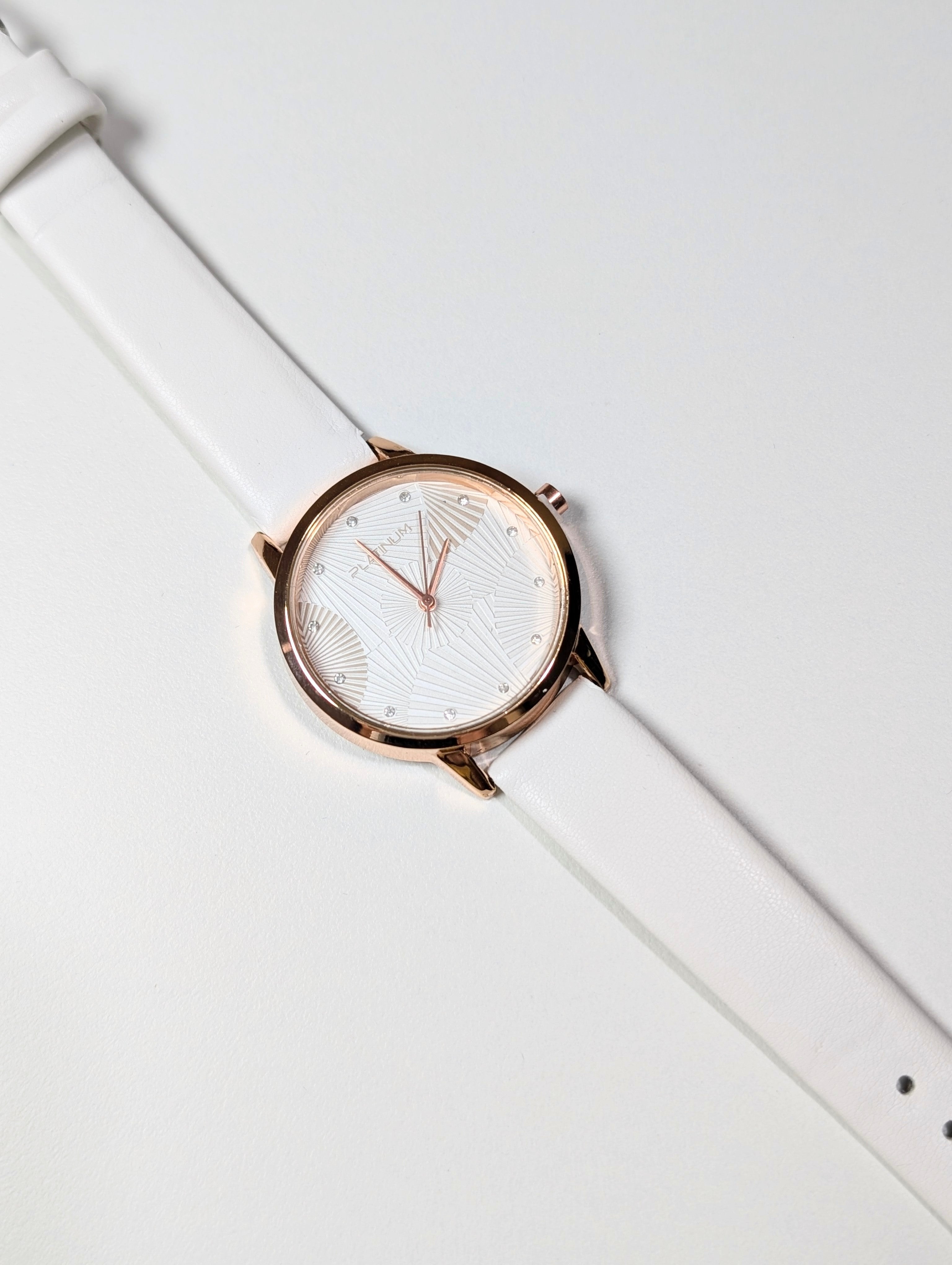 Elegant White Leather Watch