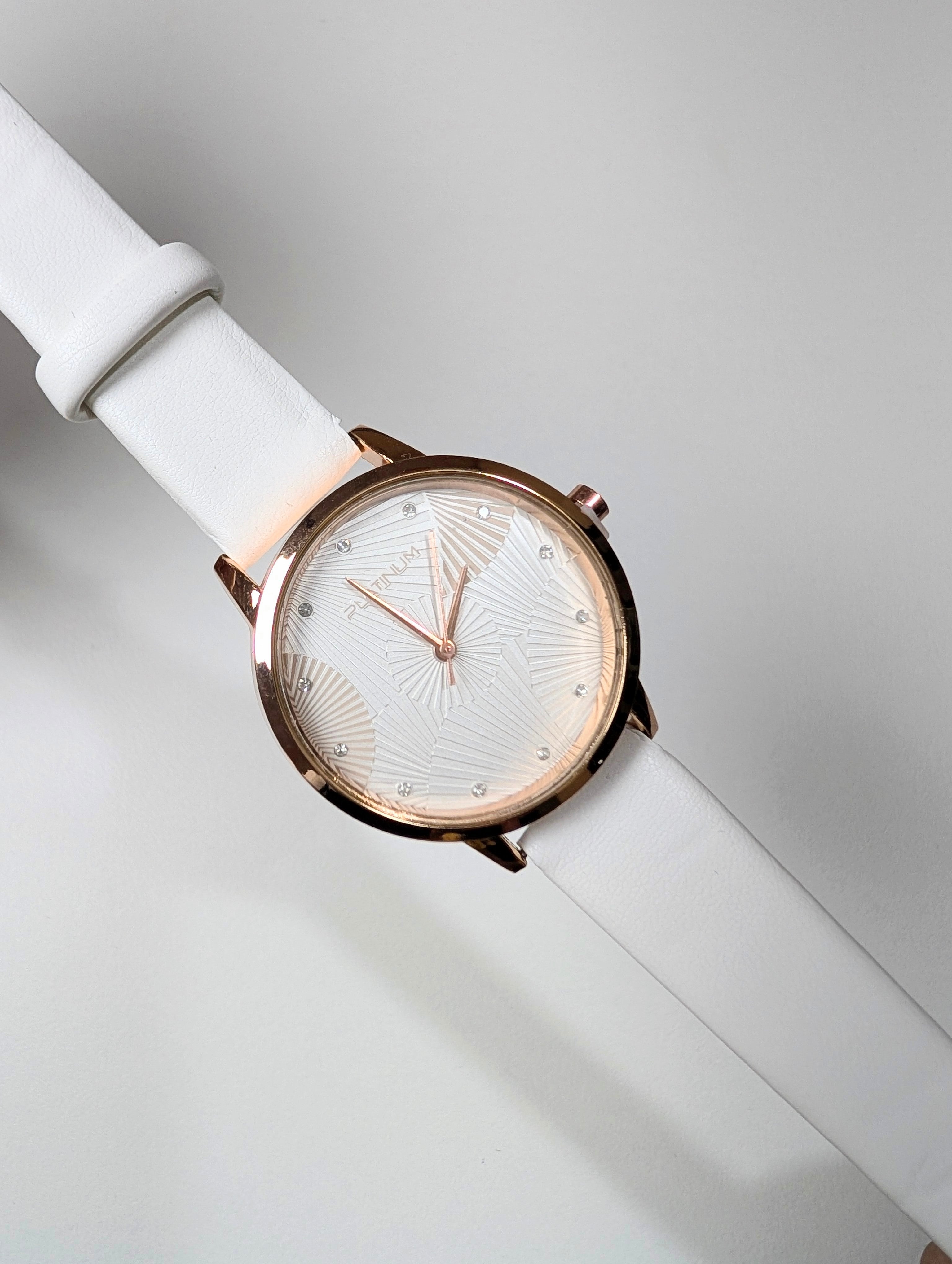 Elegant White Leather Watch