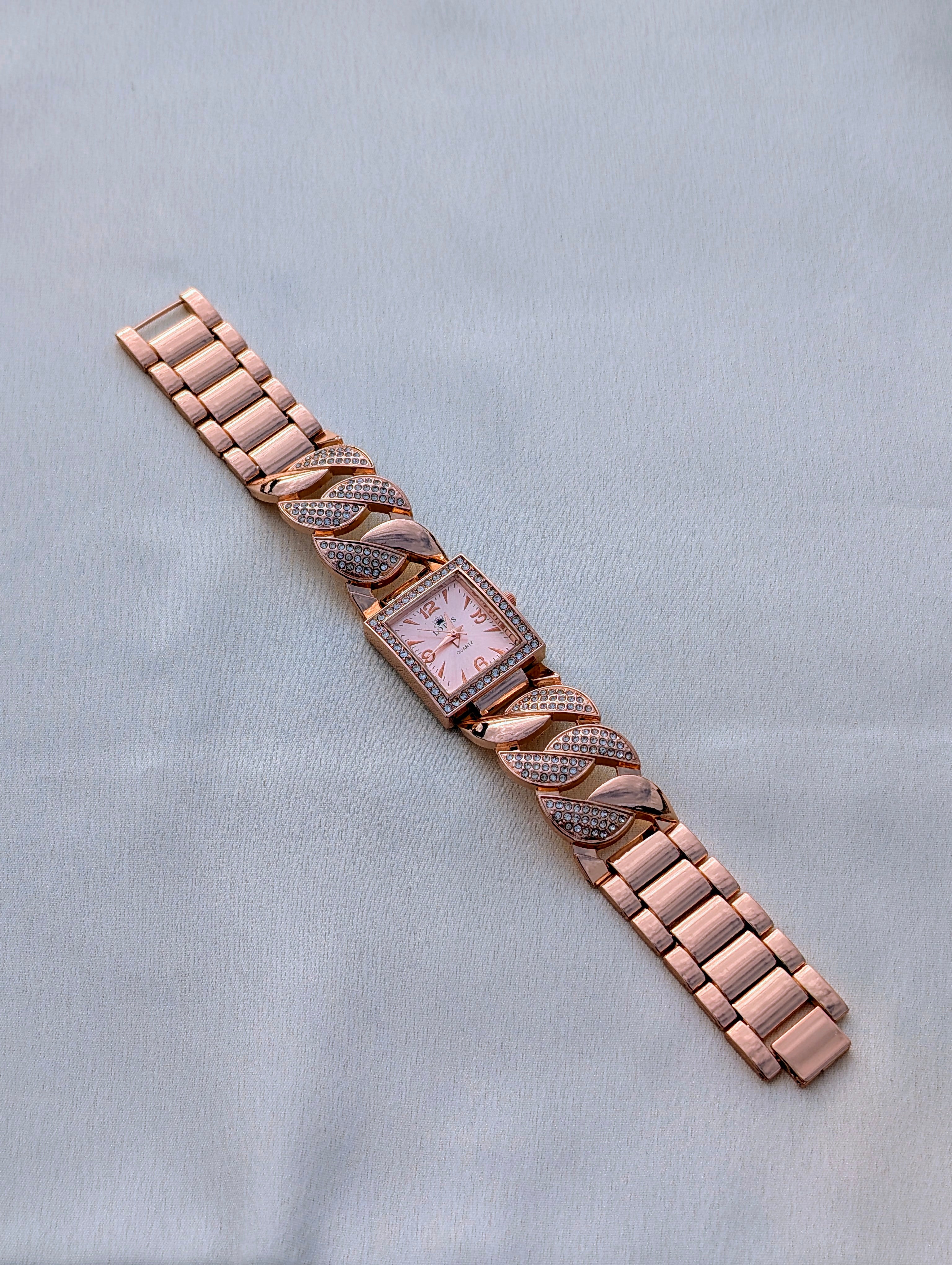 Glamour Wave Rose Gold Ladies Watch