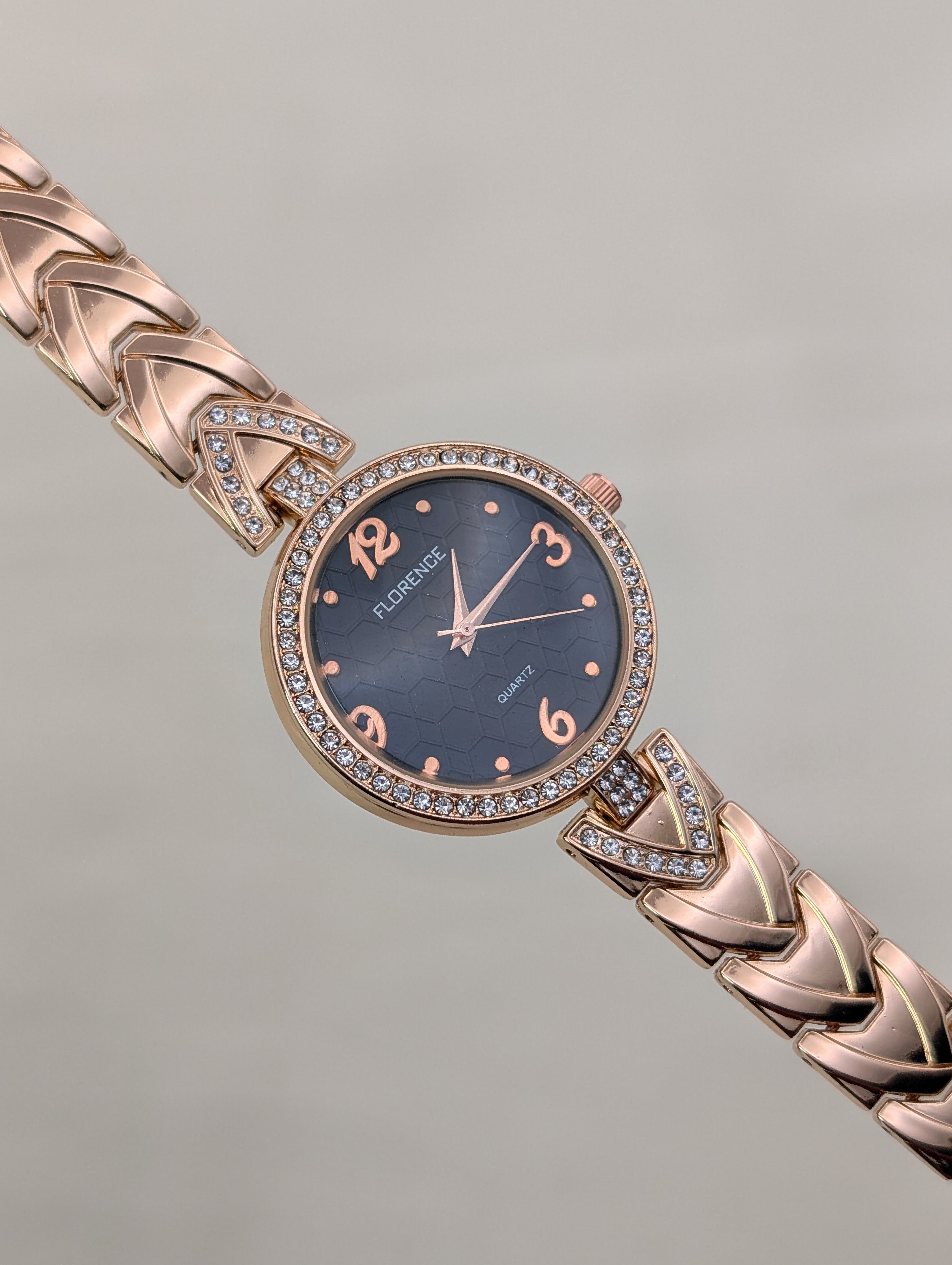 Women's Rose Gold Crystal Watch – Florence Quartz