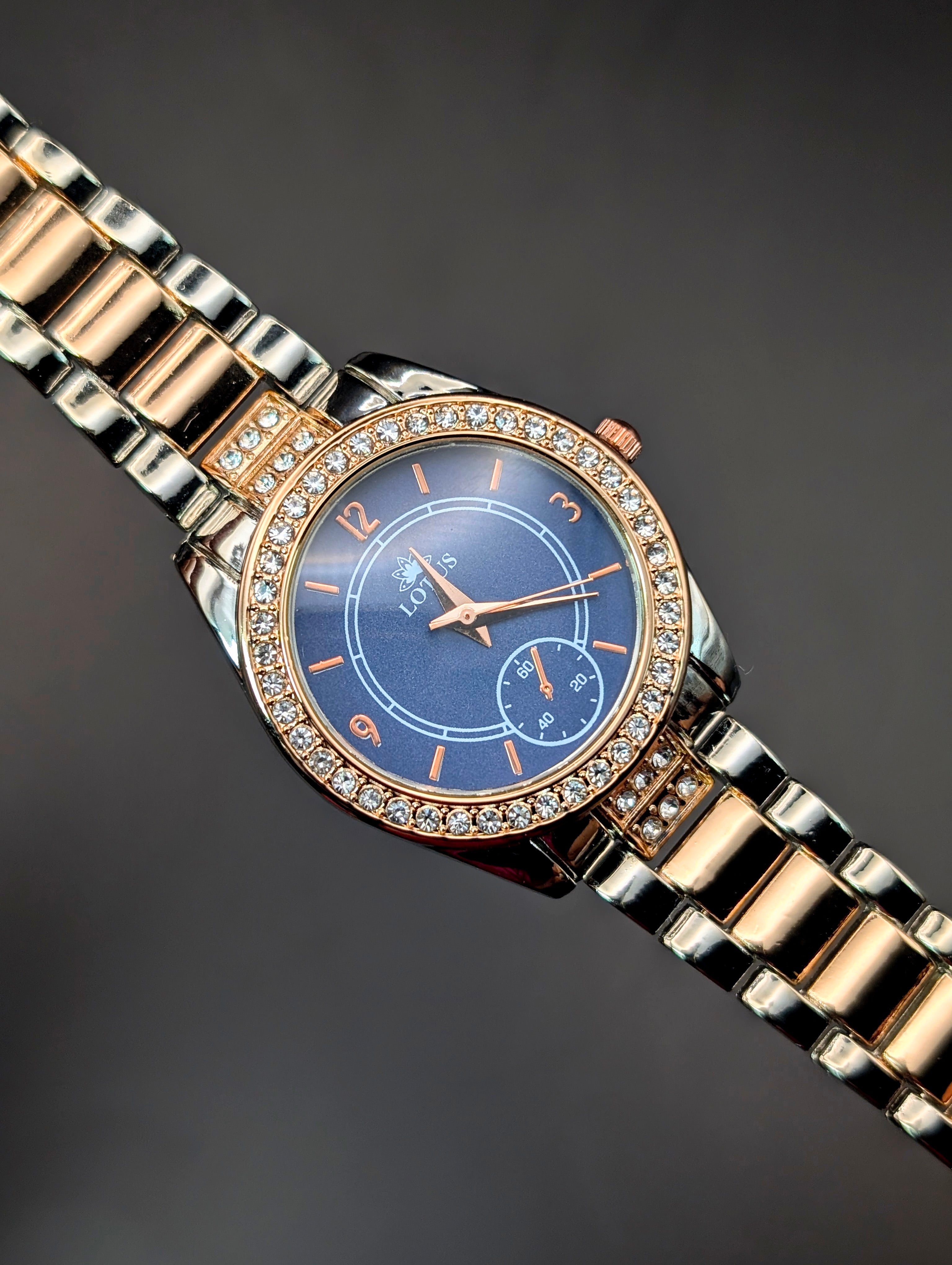 Lotus Rosegold Crystal Watch