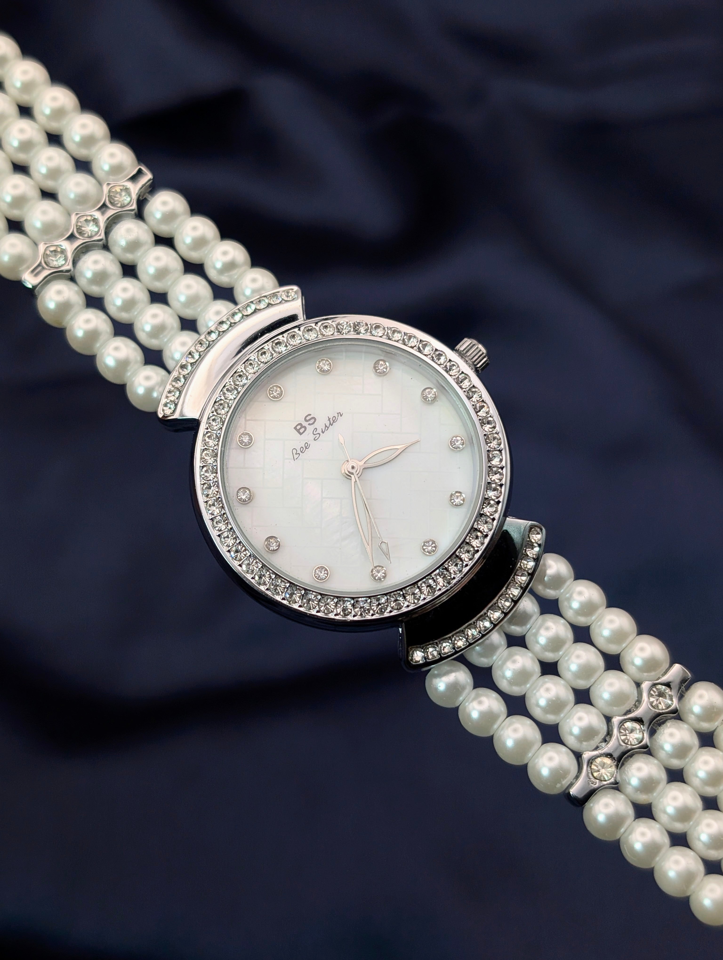 Elegant Pearl Crystal Women's Watch