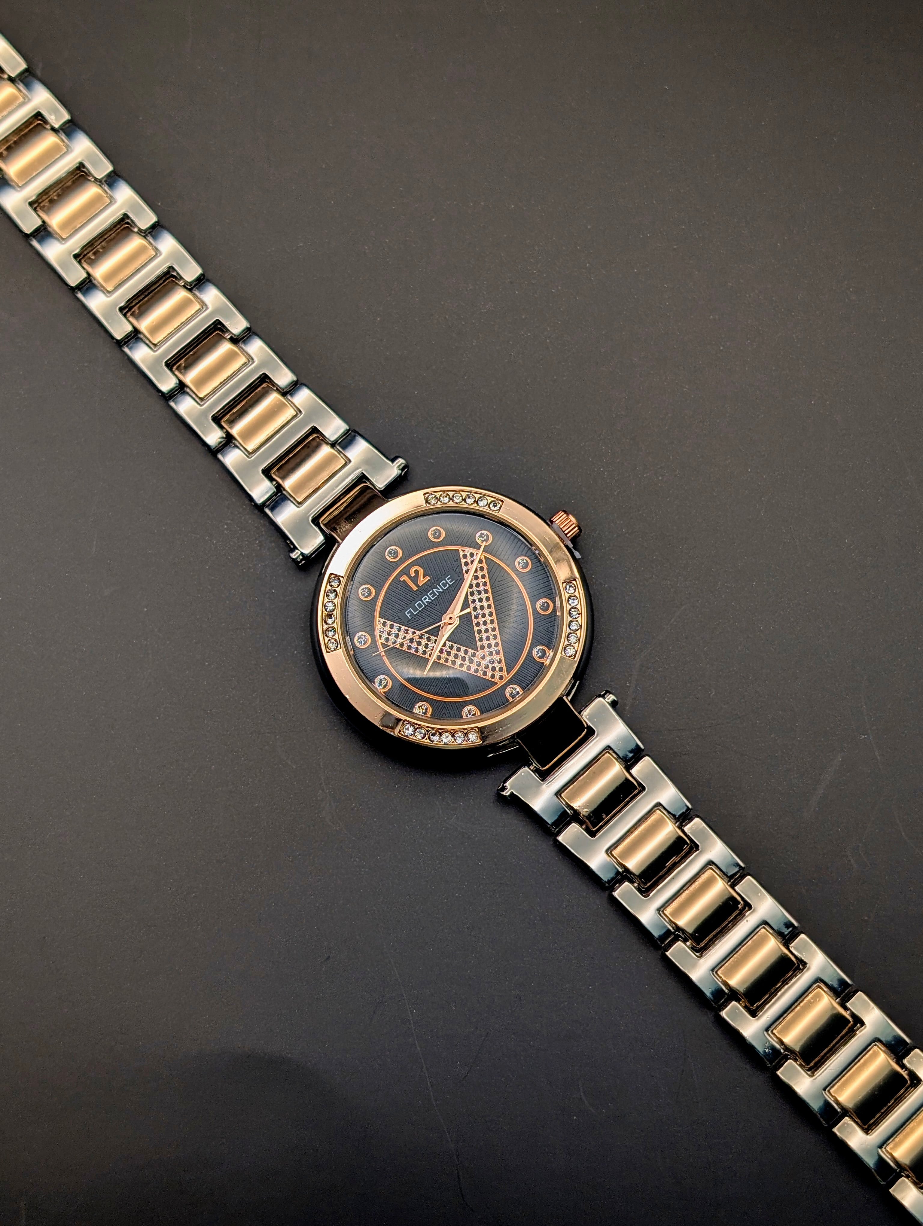 Florence Two-Tone Diamond-Pattern Watch For Women