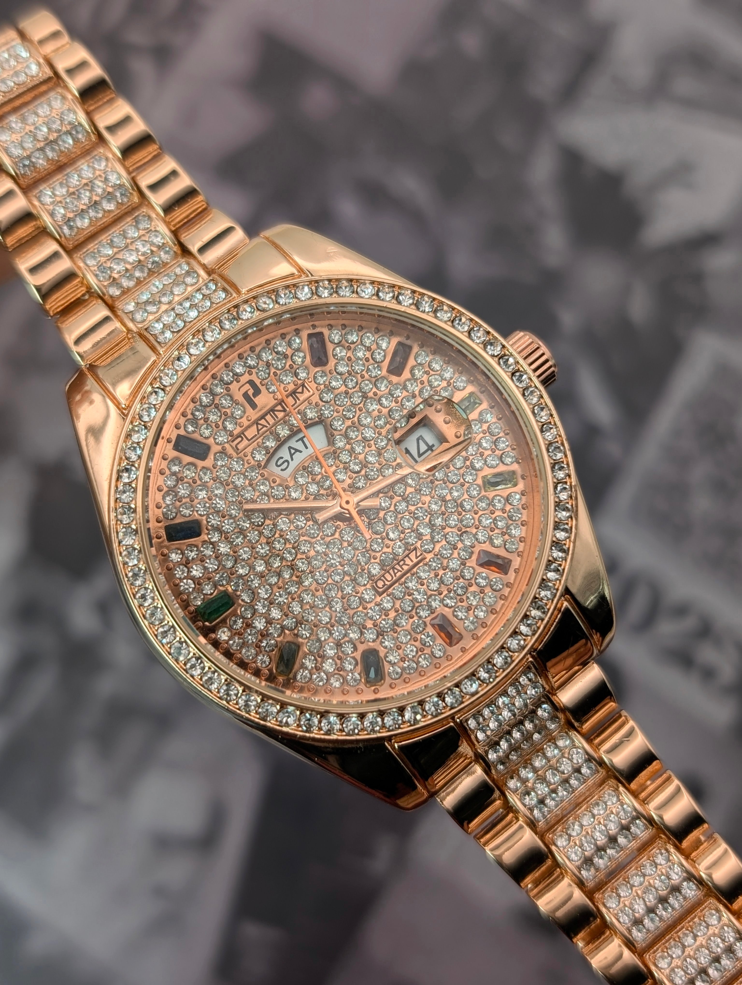 Luxury Rose Gold Full Diamond Watch