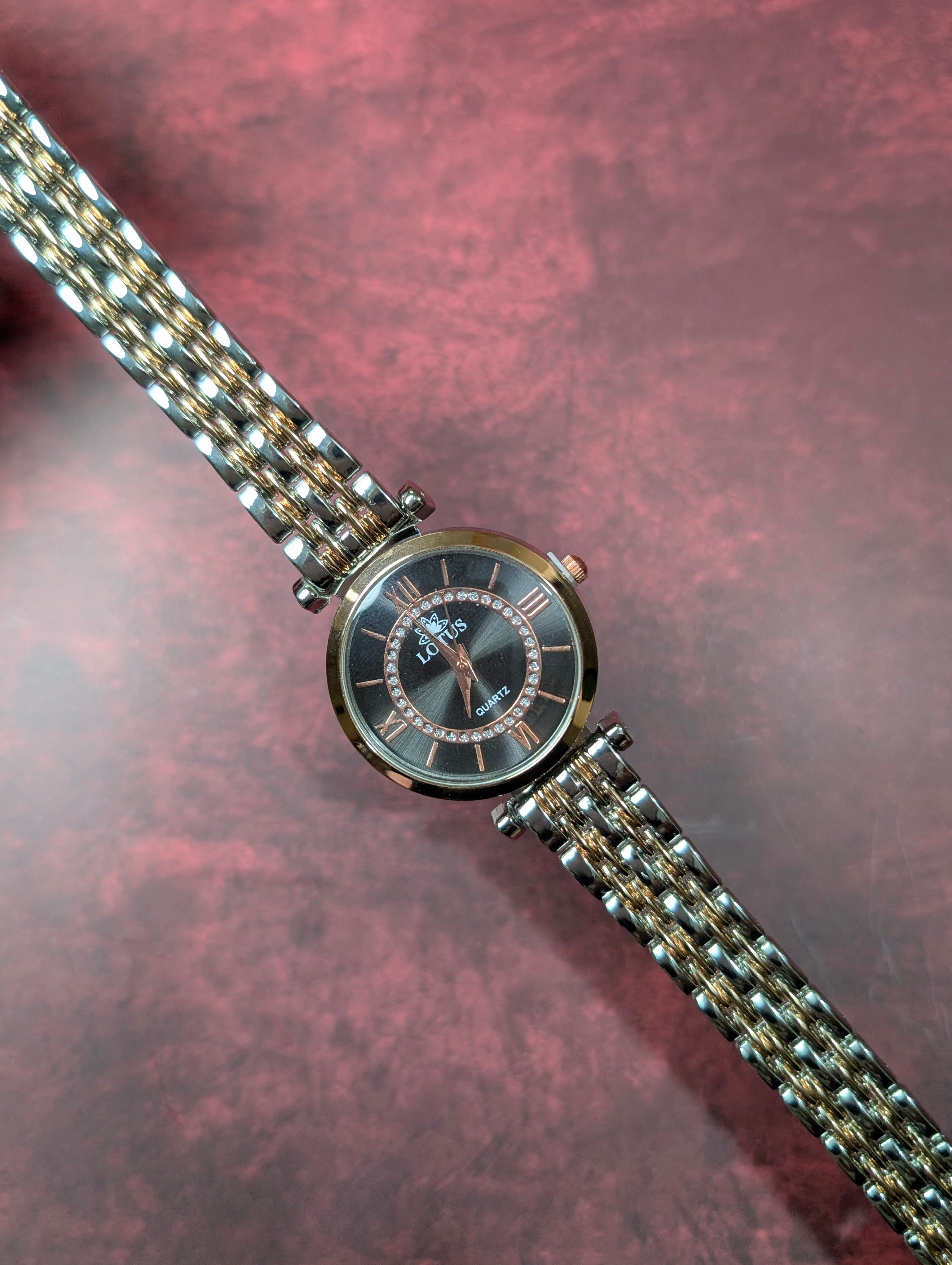 Lotus Elegant Crystal Dial Watch
