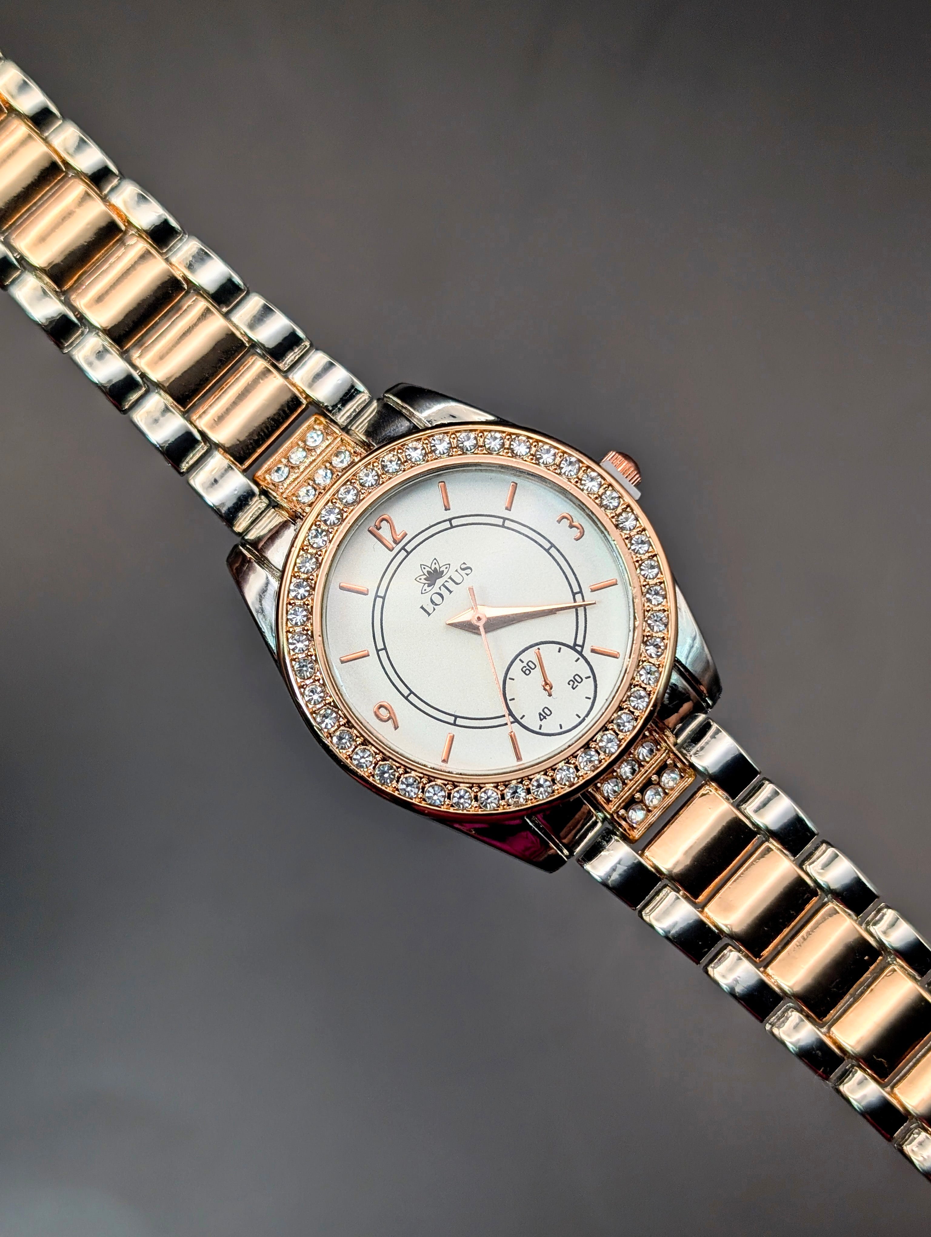 Lotus Rosegold Crystal Watch