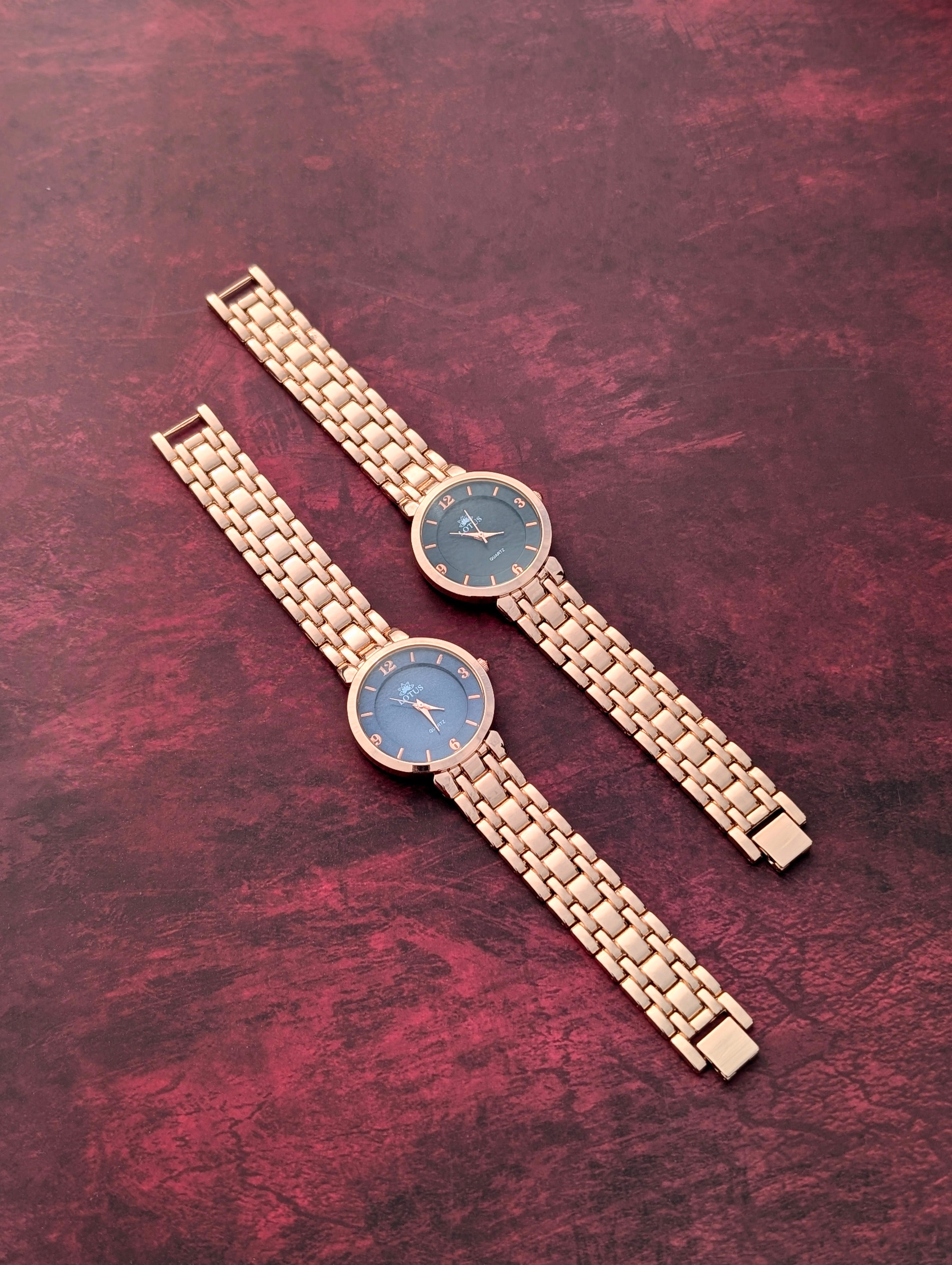 Sophisticated Rose Gold Lotus Women’s Watch