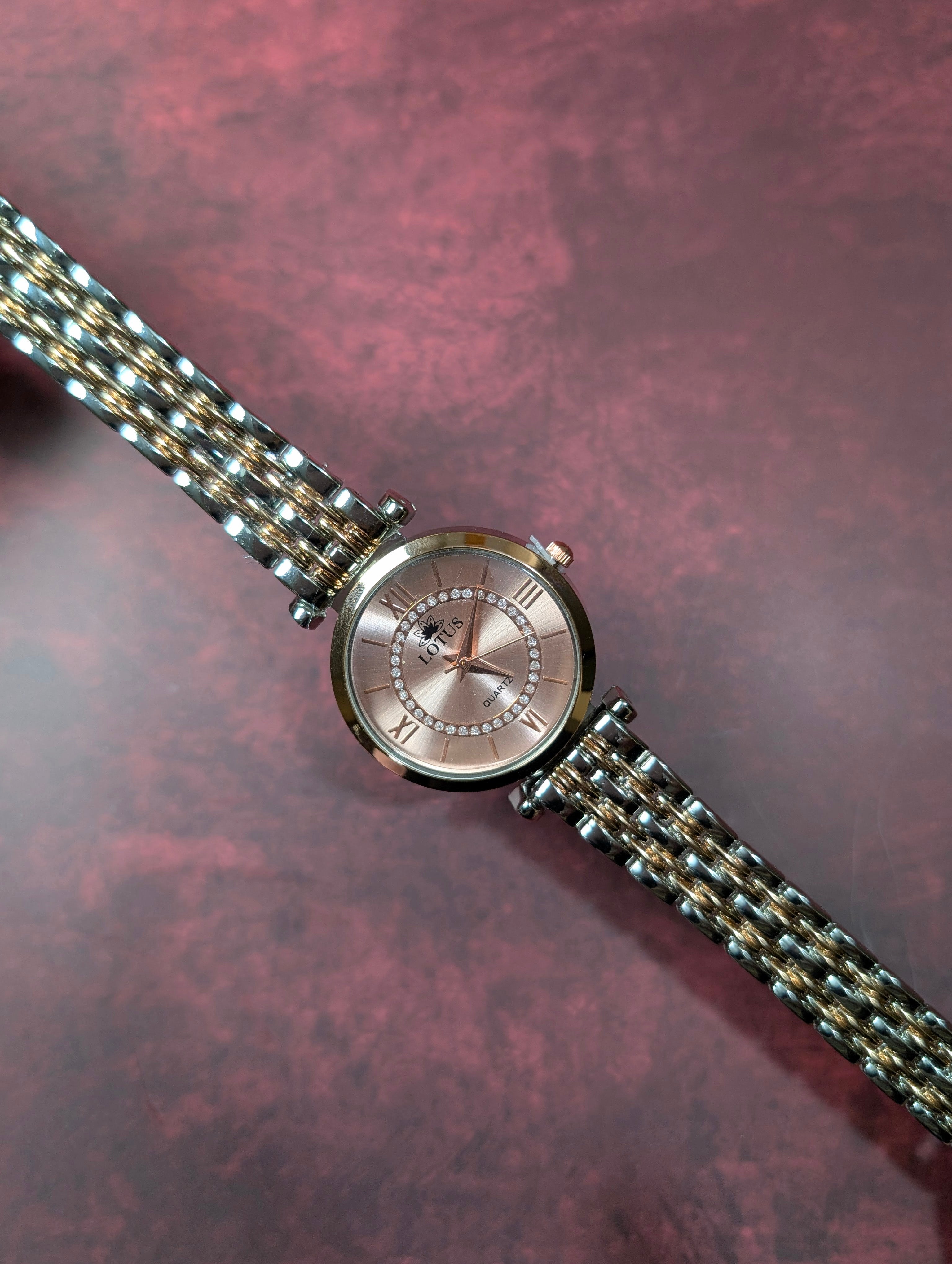 Lotus Elegant Crystal Dial Watch