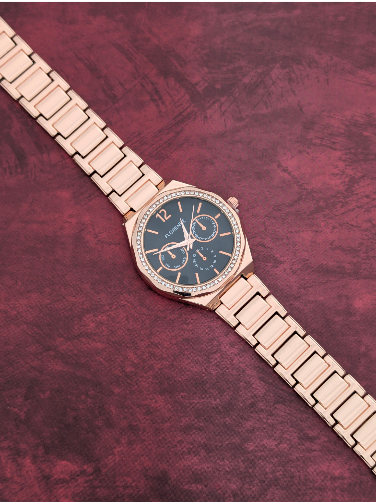 Women's Rose Gold Crystal Watch – Florence Quartz