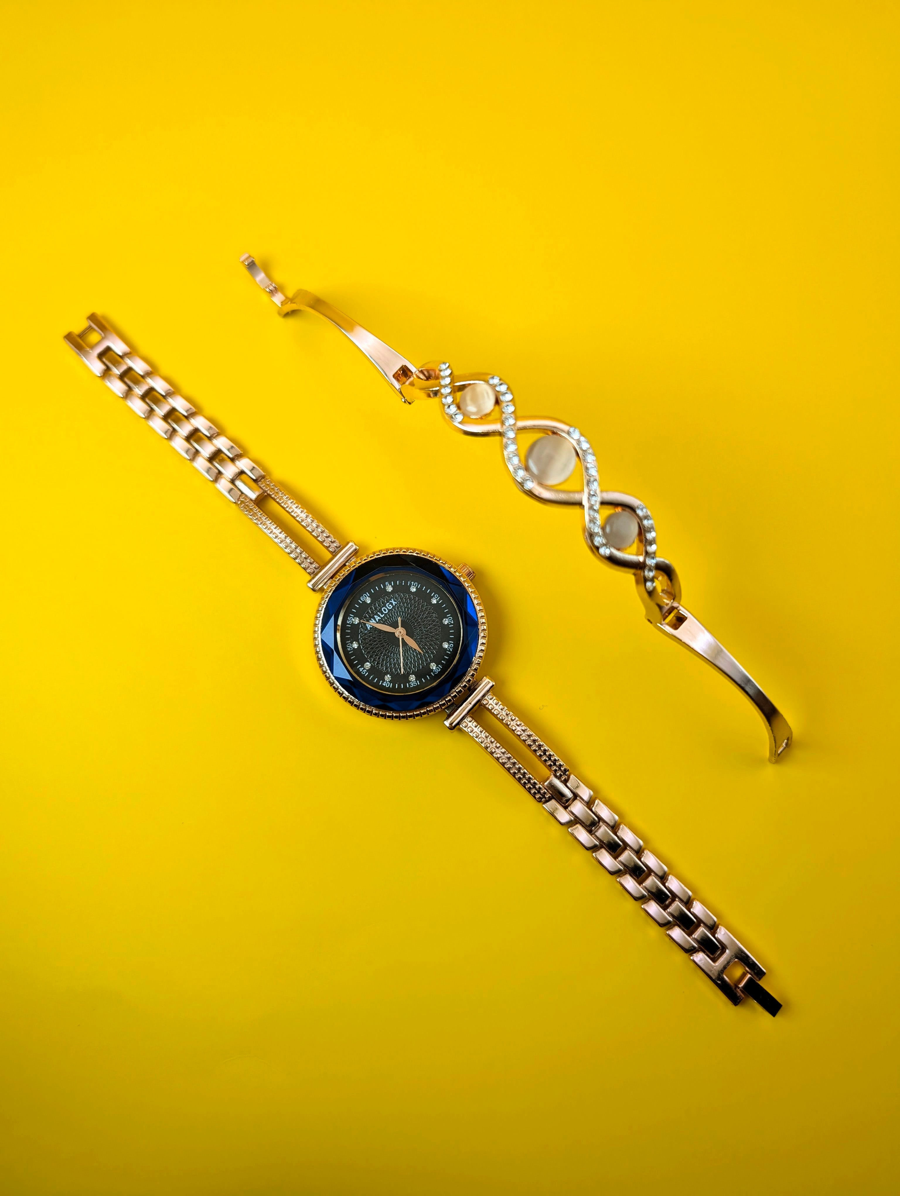 Dazzling Rose Gold Watch & Infinity Bracelet Set