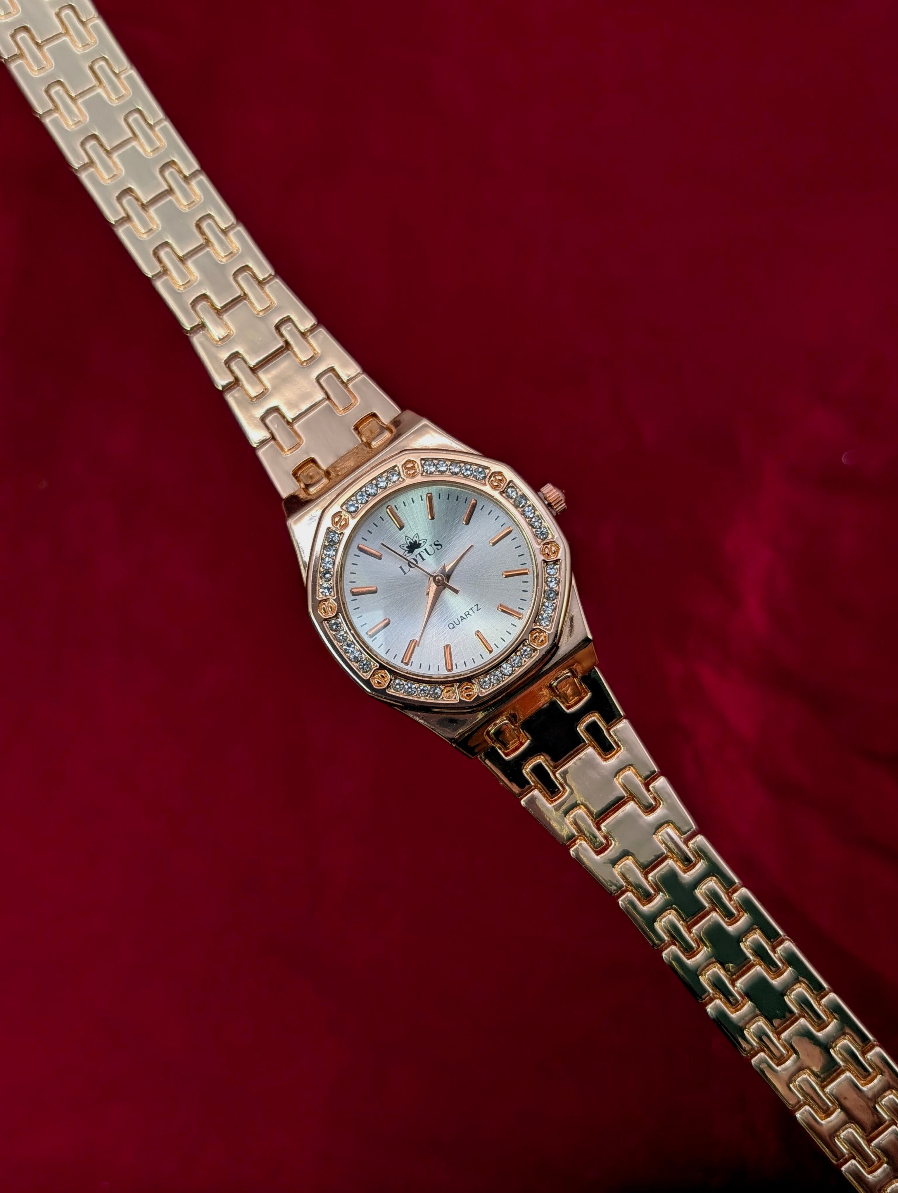 Elegant Octagonal Rose Gold Women's Watch